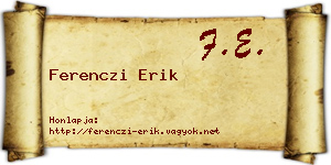 Ferenczi Erik névjegykártya